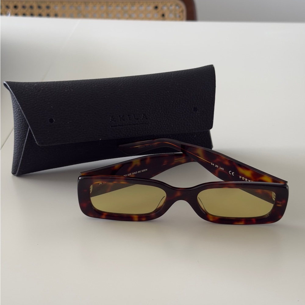 Tortoise Shell Sunglasses with Black Case